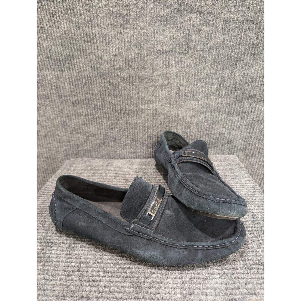 Calvin Klein Keeran Navy Suede Slip On Dress Shoe Summer Loafers Shoes Size 12